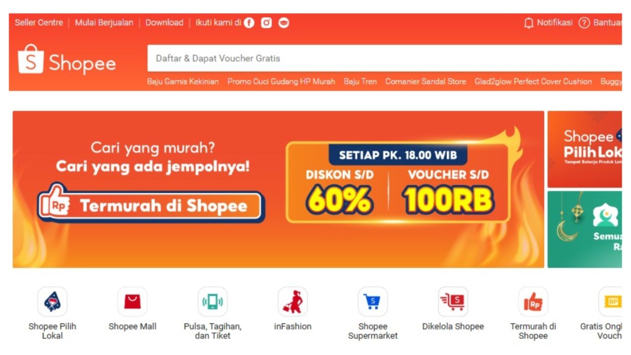 cara mencari nama toko di shopee